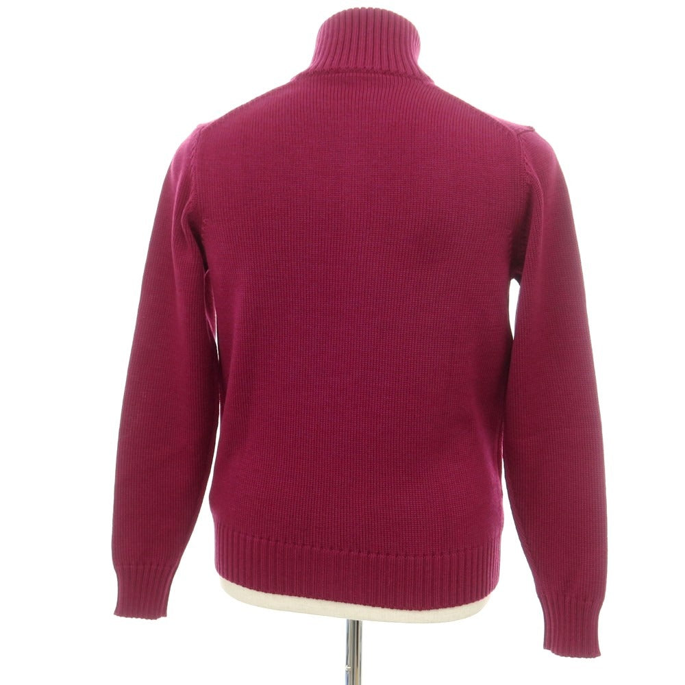[New] ZANONE CHIOTO Kyoto mid gauge wool stand collar cardigan pink purple [48] [Condition rank N] [Men&