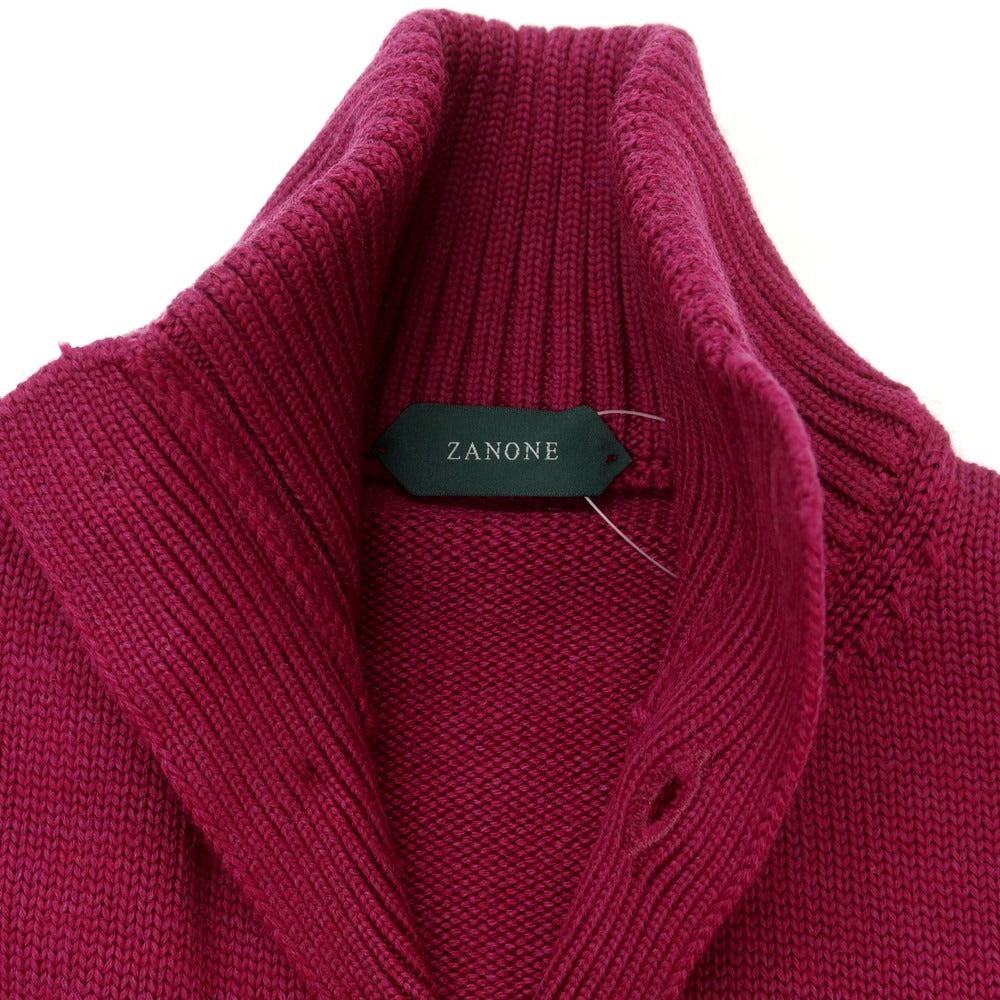 [New] ZANONE CHIOTO Kyoto mid gauge wool stand collar cardigan pink purple [50] [Condition rank N] [Men&
