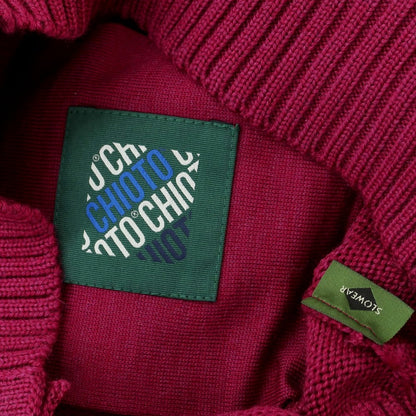 [New] ZANONE CHIOTO Kyoto mid gauge wool stand collar cardigan pink purple [50] [Condition rank N] [Men&