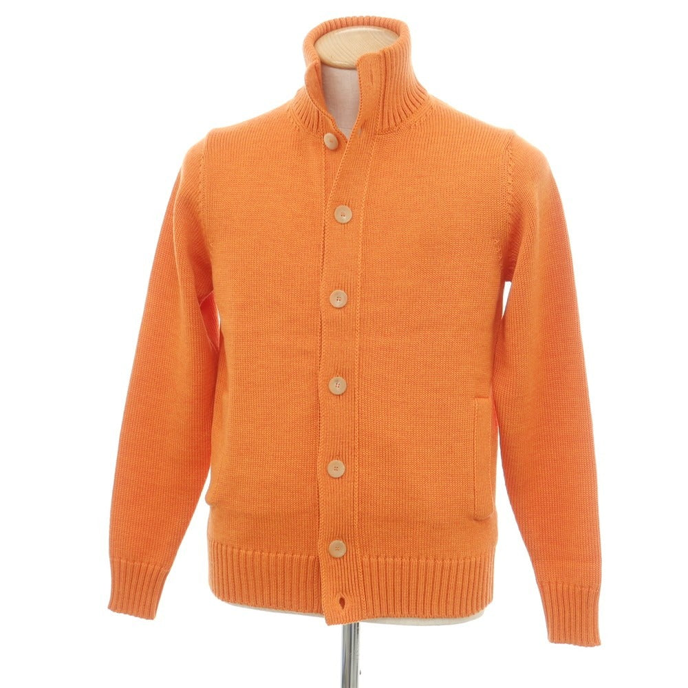 [New] ZANONE CHIOTO Kyoto mid gauge wool stand collar cardigan orange [46] [Condition rank N] [Men&