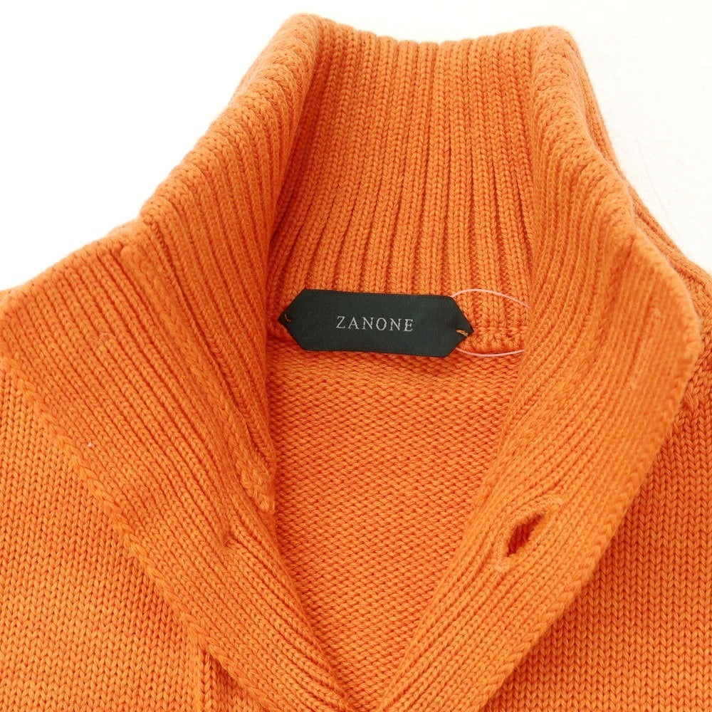 [New] ZANONE CHIOTO Kyoto mid gauge wool stand collar cardigan orange [48] [Condition rank N] [Men&