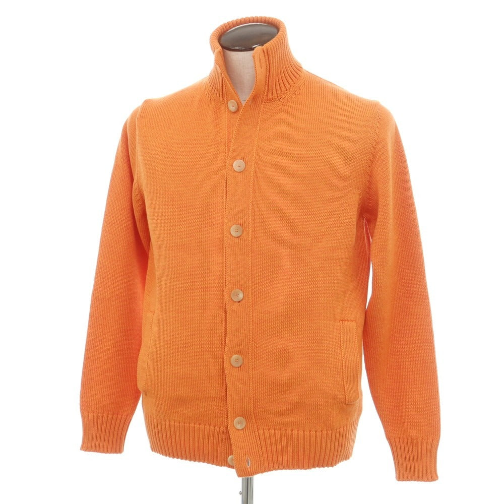 [New] ZANONE CHIOTO Kyoto Mid-gauge Wool Stand Collar Cardigan Orange [52] [Condition Rank N] [Men&
