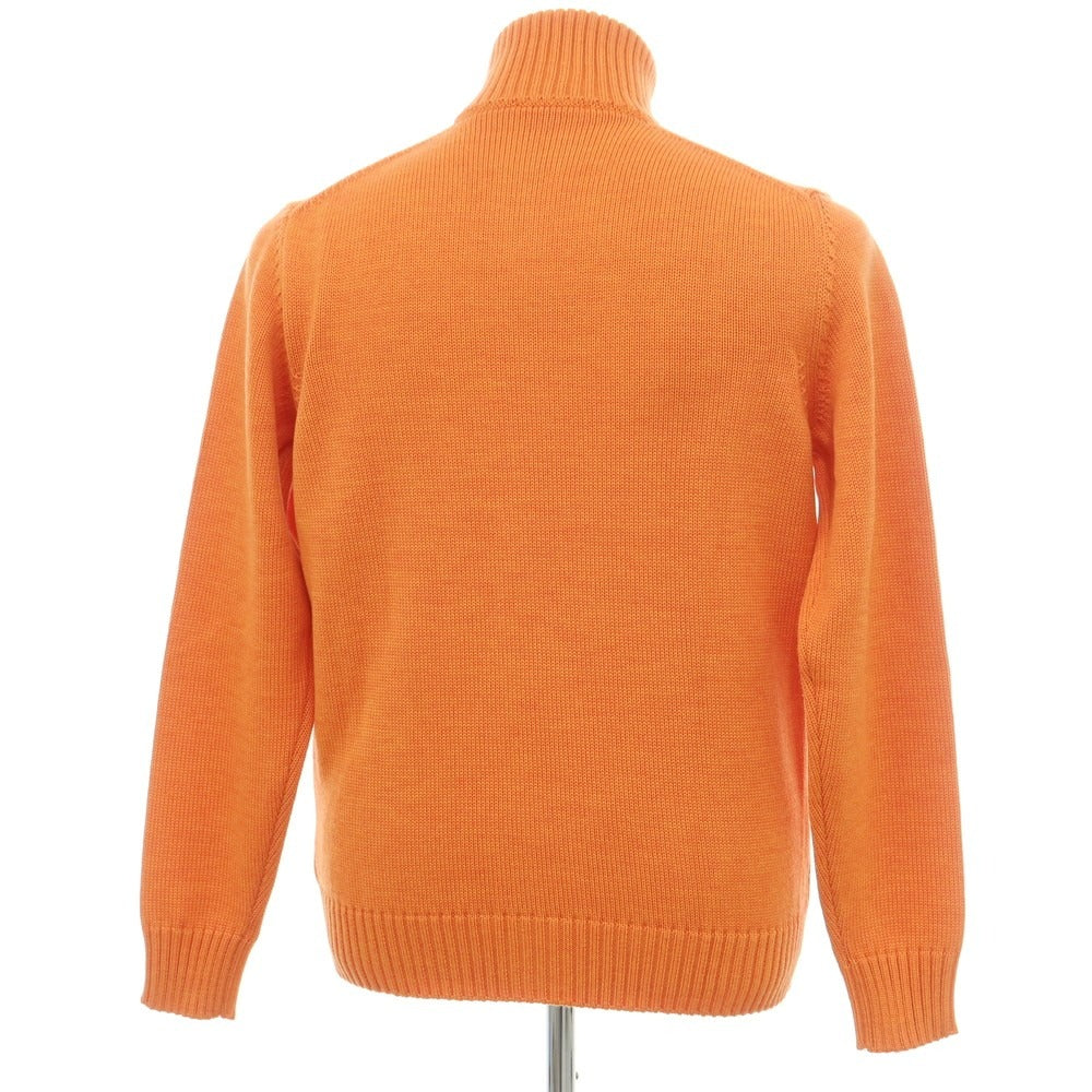 [New] ZANONE CHIOTO Kyoto Mid-gauge Wool Stand Collar Cardigan Orange [52] [Condition Rank N] [Men&