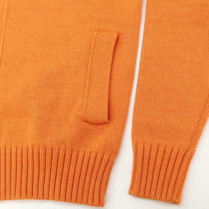 [New] ZANONE CHIOTO Kyoto Mid-gauge Wool Stand Collar Cardigan Orange [52] [Condition Rank N] [Men&