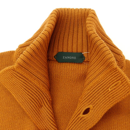 [New] ZANONE CHIOTO Kyoto Mid-gauge Wool Stand Collar Cardigan Dark Orange [52] [Condition Rank N] [Men&