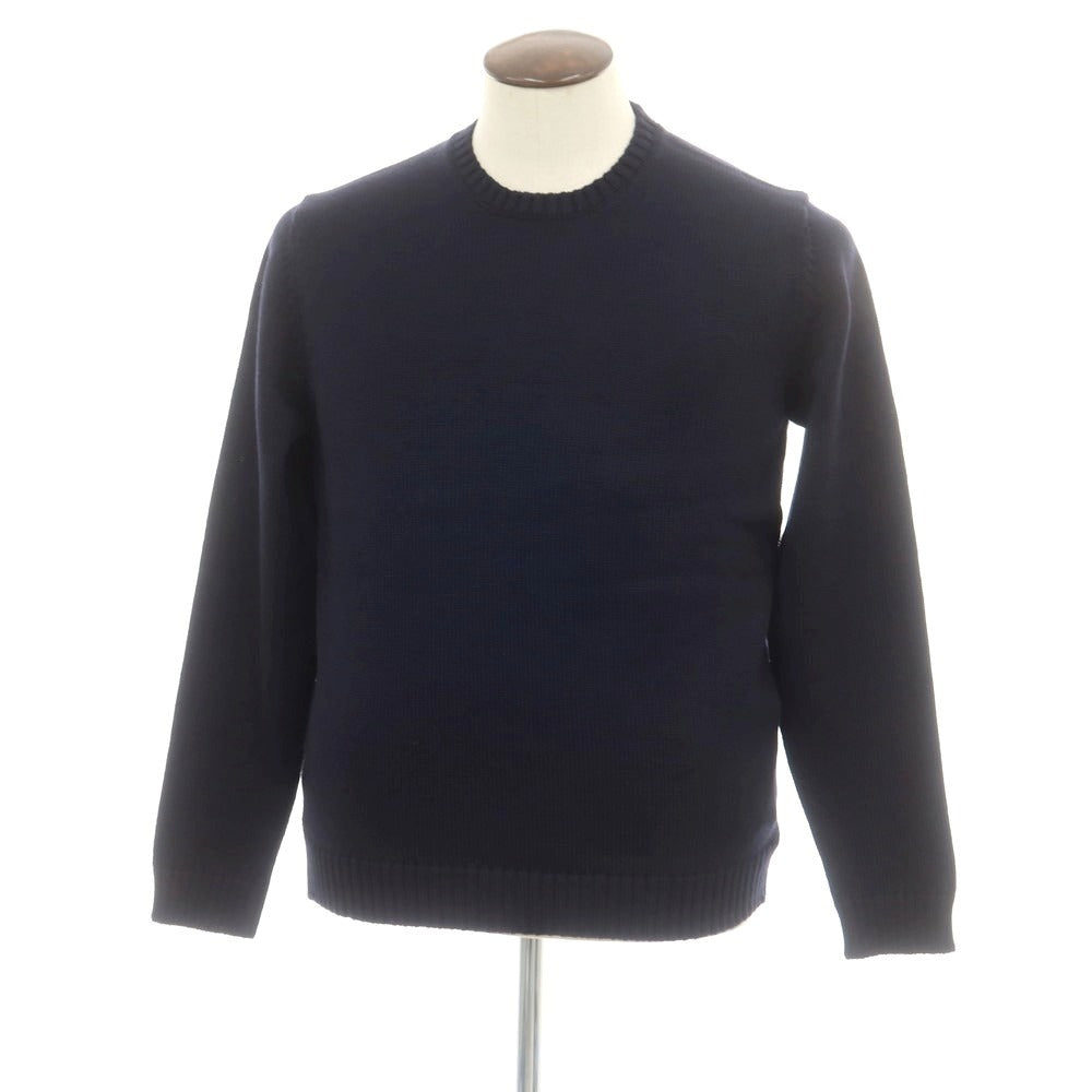 【新品】ザノーネ ZANONE ミドルゲージウール クルーネック ニット ネイビー【 52 】【 状態ランクN 】【 メンズ 】