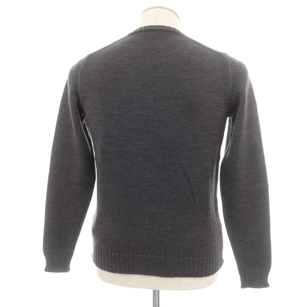 【新品】ザノーネ ZANONE ミドルゲージウール クルーネック ニット グレー【 46 】【 状態ランクN 】【 メンズ 】