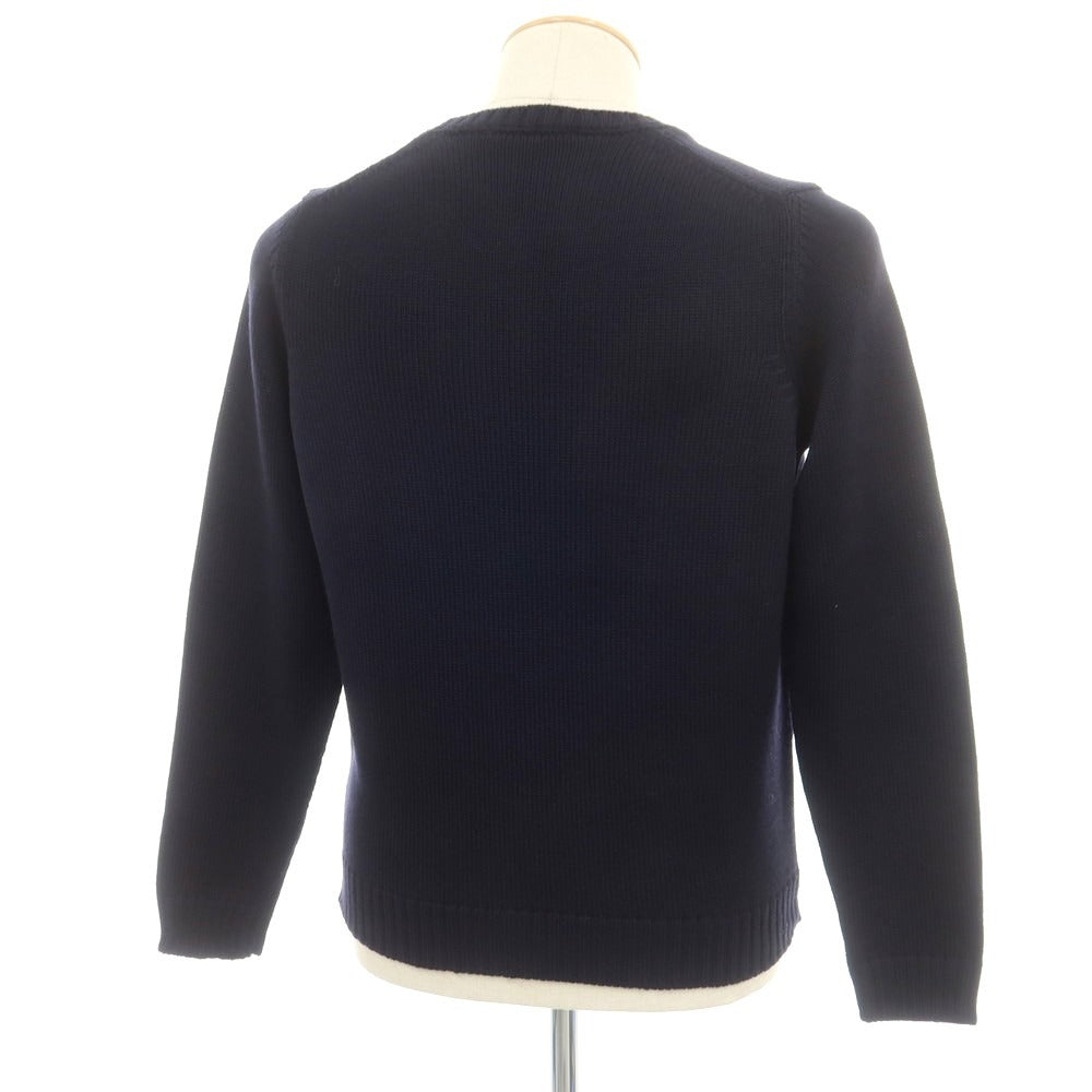 【新品】ザノーネ ZANONE ミドルゲージウール クルーネック ニット ネイビー【 46 】【 状態ランクN 】【 メンズ 】