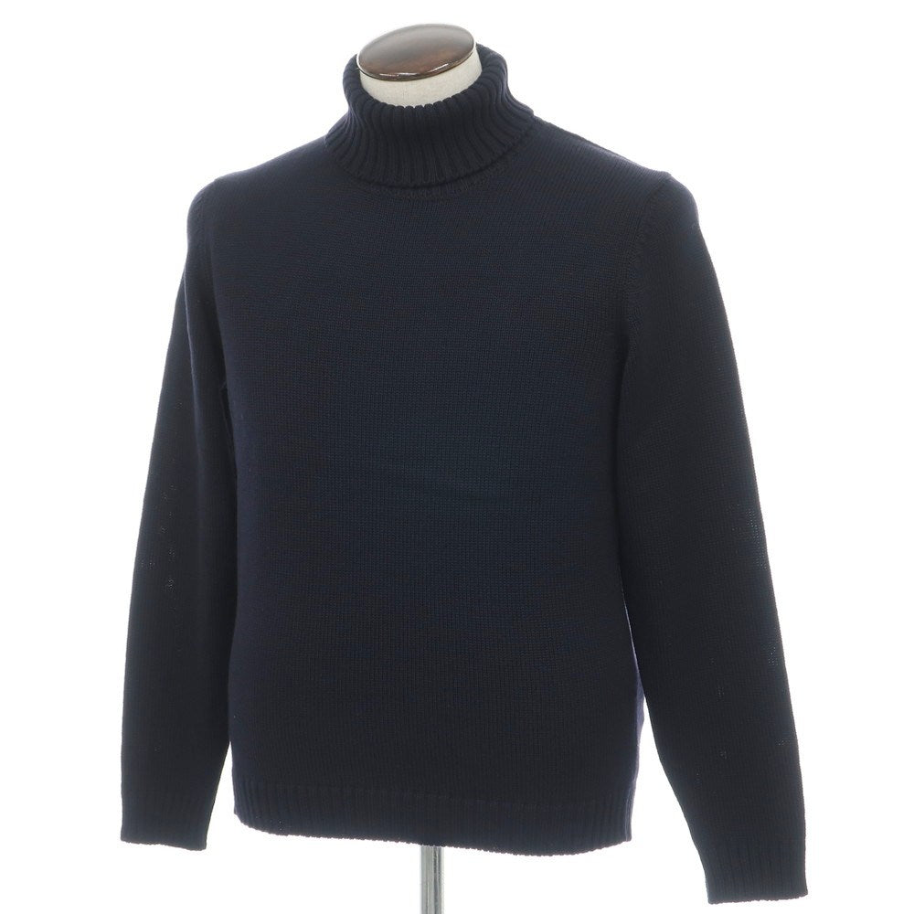 【新品】ザノーネ ZANONE ミドルゲージ ウール タートルネック  プルオーバーニット ネイビー【 50 】【 状態ランクN 】【 メンズ 】