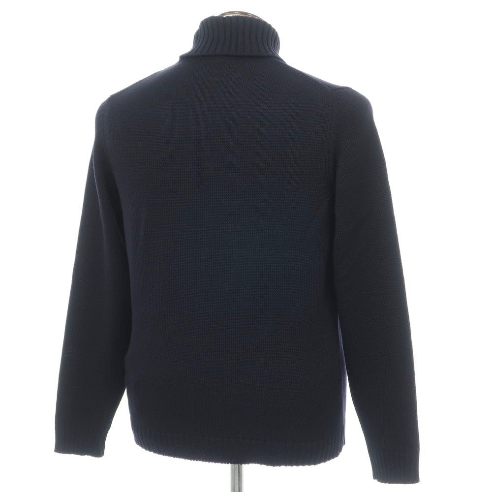 【新品】ザノーネ ZANONE ミドルゲージ ウール タートルネック  プルオーバーニット ネイビー【 50 】【 状態ランクN 】【 メンズ 】