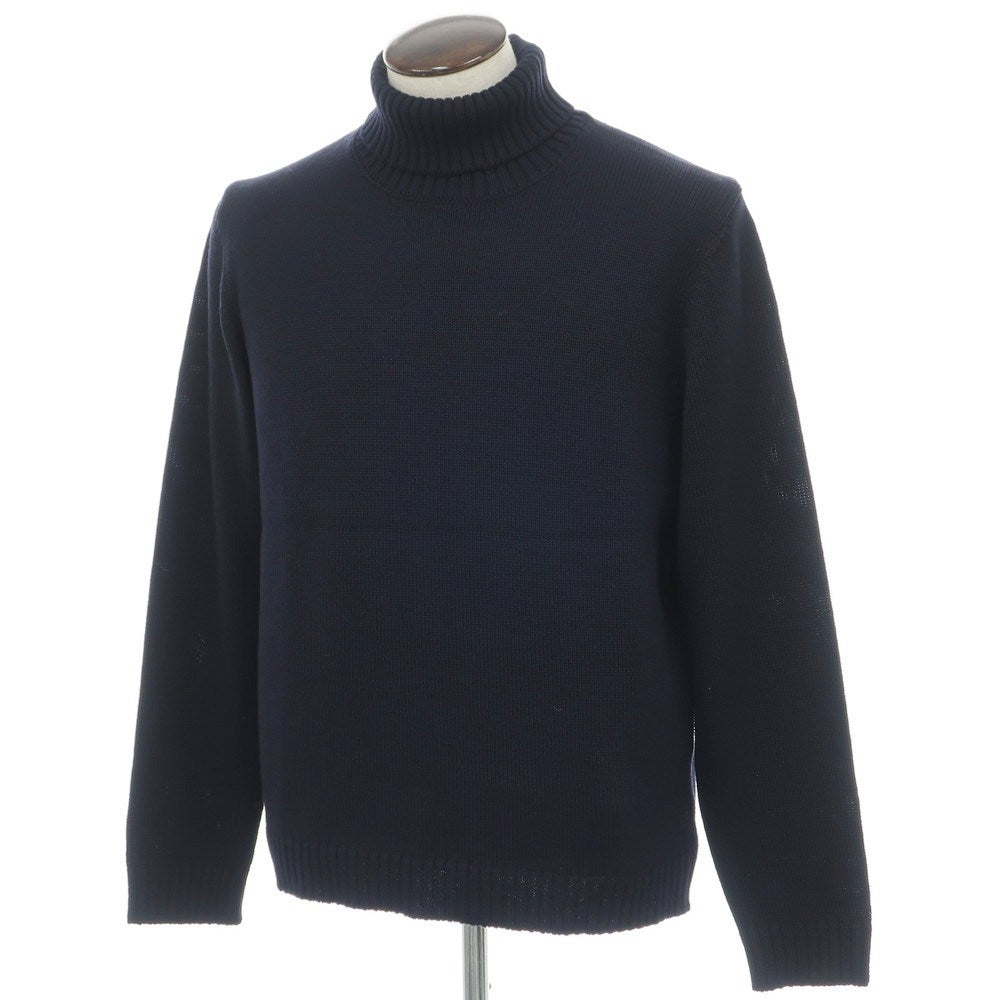 【新品】ザノーネ ZANONE ミドルゲージ ウール タートルネック  プルオーバーニット ネイビー【 54 】【 状態ランクN 】【 メンズ 】