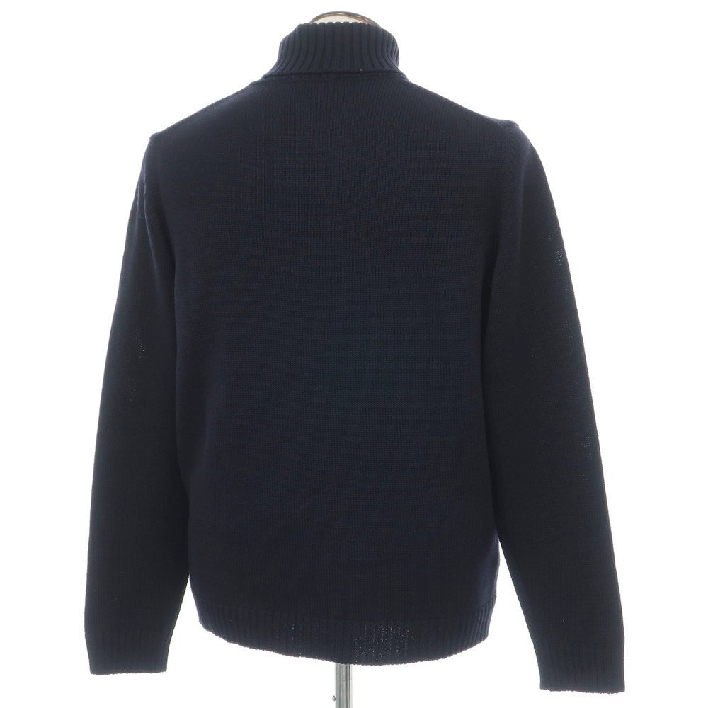 【新品】ザノーネ ZANONE ミドルゲージ ウール タートルネック  プルオーバーニット ネイビー【 54 】【 状態ランクN 】【 メンズ 】