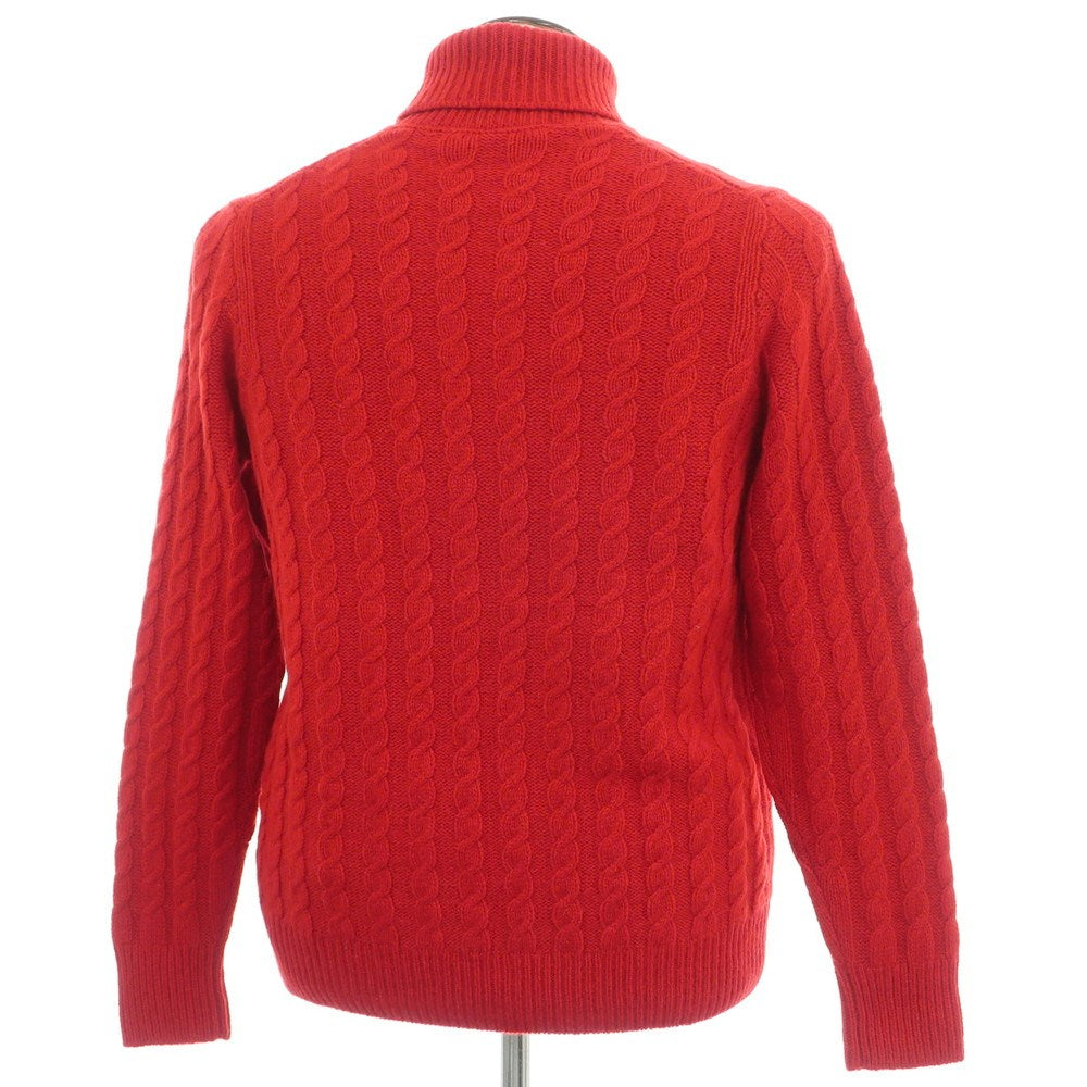 【新品】ザノーネ ZANONE ミドルゲージ ウールアルパカ ケーブル編み タートルネック  プルオーバーニット レッド【 50 】【 状態ランクN 】【 メンズ 】