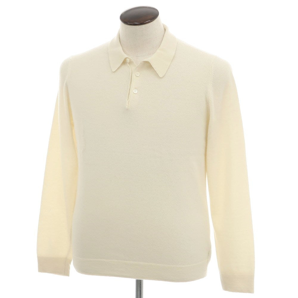【新品】ザノーネ ZANONE ウールカシミヤ 長袖 ポロニット アイボリー【 50 】【 状態ランクN 】【 メンズ 】
