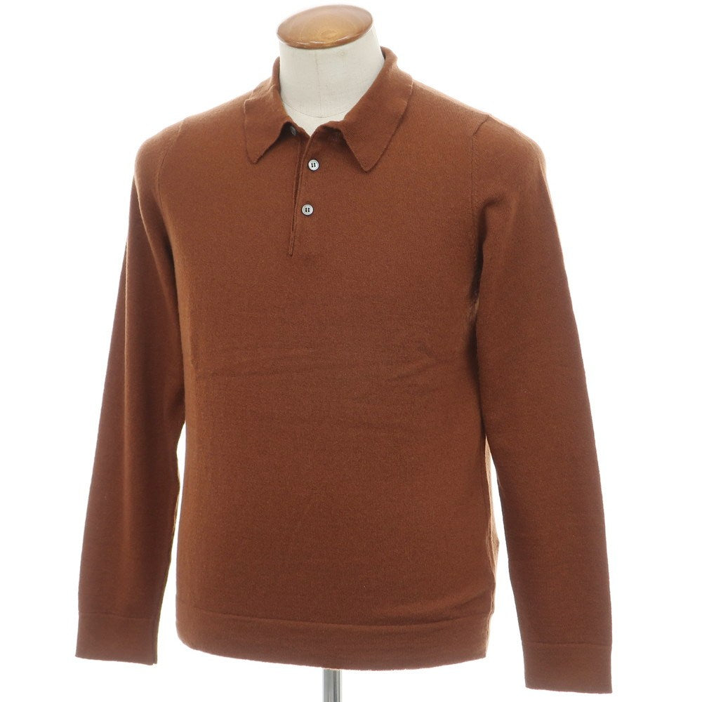 【新品】ザノーネ ZANONE ウールカシミヤ 長袖 ポロニット ブラウン【 46 】【 状態ランクN 】【 メンズ 】