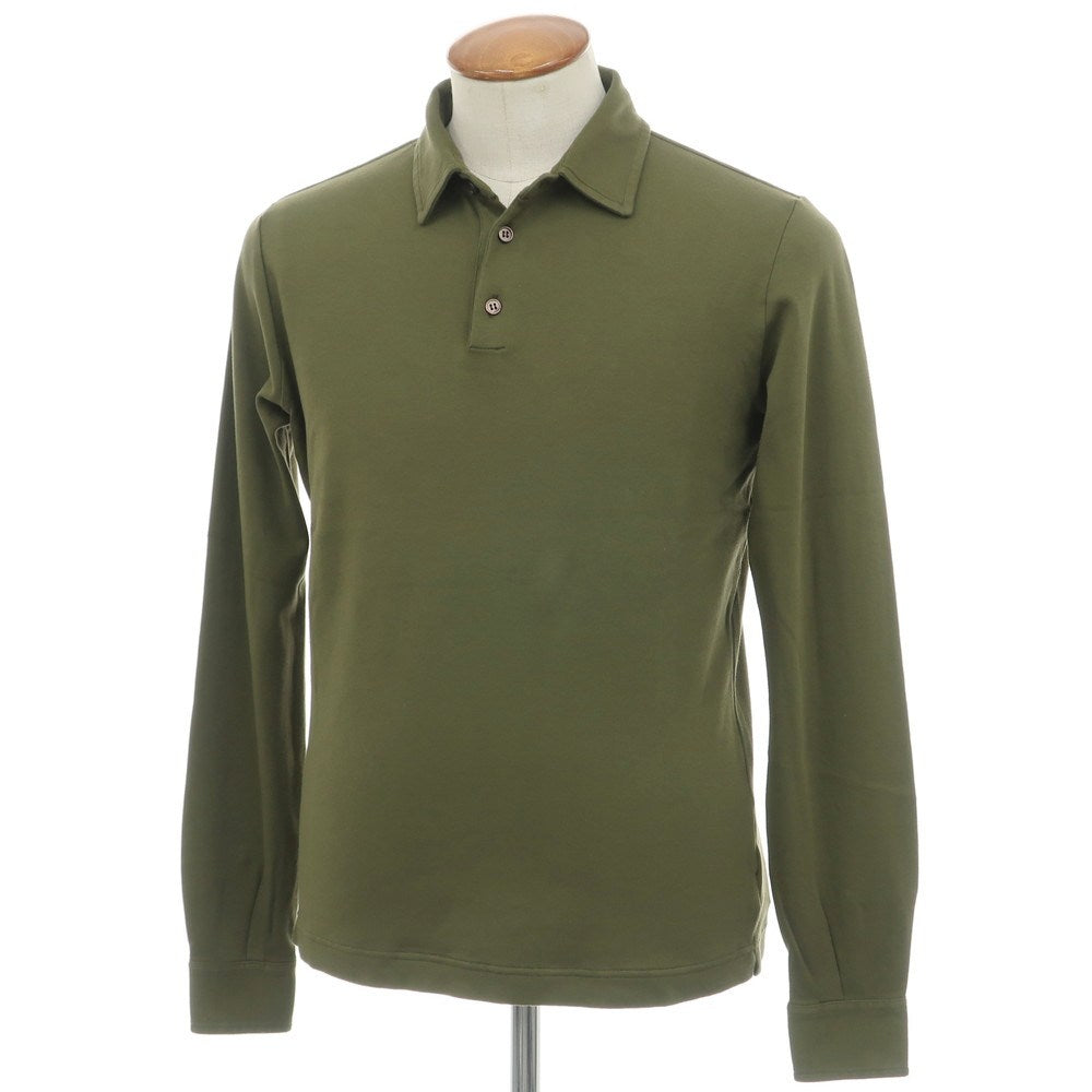 【新品】ザノーネ ZANONE コットン 長袖ポロシャツ オリーブ【 46 】【 状態ランクN 】【 メンズ 】