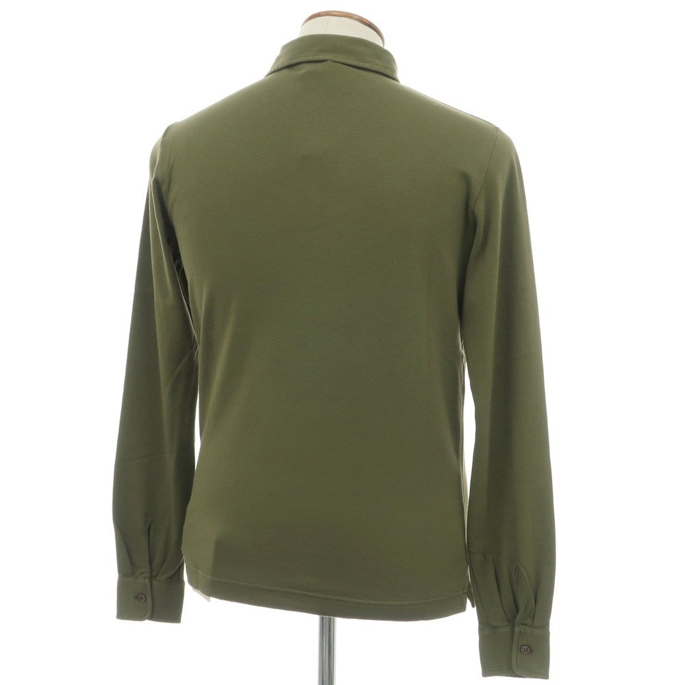 【新品】ザノーネ ZANONE コットン 長袖ポロシャツ オリーブ【 46 】【 状態ランクN 】【 メンズ 】
