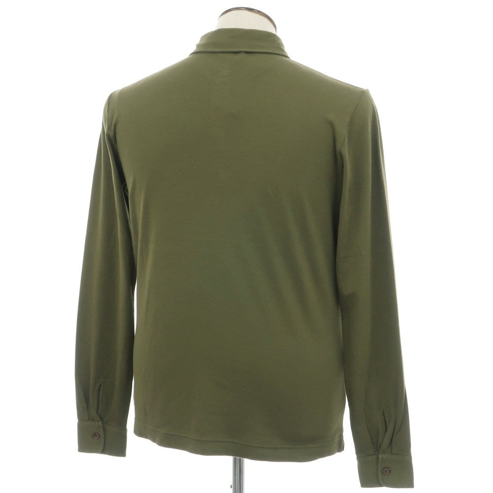 【新品】ザノーネ ZANONE コットン 長袖ポロシャツ オリーブ【 50 】【 状態ランクN 】【 メンズ 】