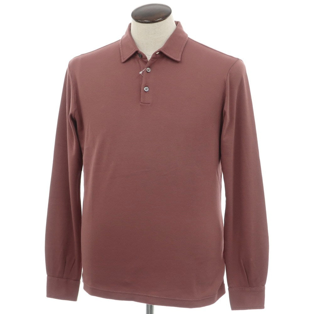 【新品】ザノーネ ZANONE コットン  長袖ポロシャツ ダスティローズ【 50 】【 状態ランクN 】【 メンズ 】