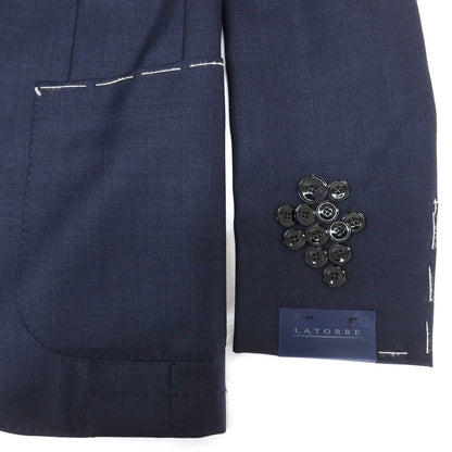【新品】サルトリア ラトーレ SARTORIA LATORRE ウール 2つボタンスーツ ネイビー【 44 】【 状態ランクN 】【 メンズ 】 [BPD]