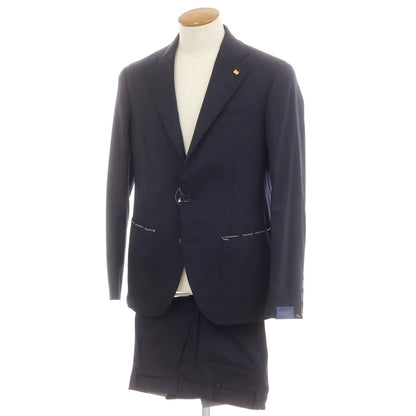 【新品】サルトリア ラトーレ SARTORIA LATORRE ストレッチウール 3つボタンスーツ ダークネイビー【 48 】【 状態ランクN 】【 メンズ 】