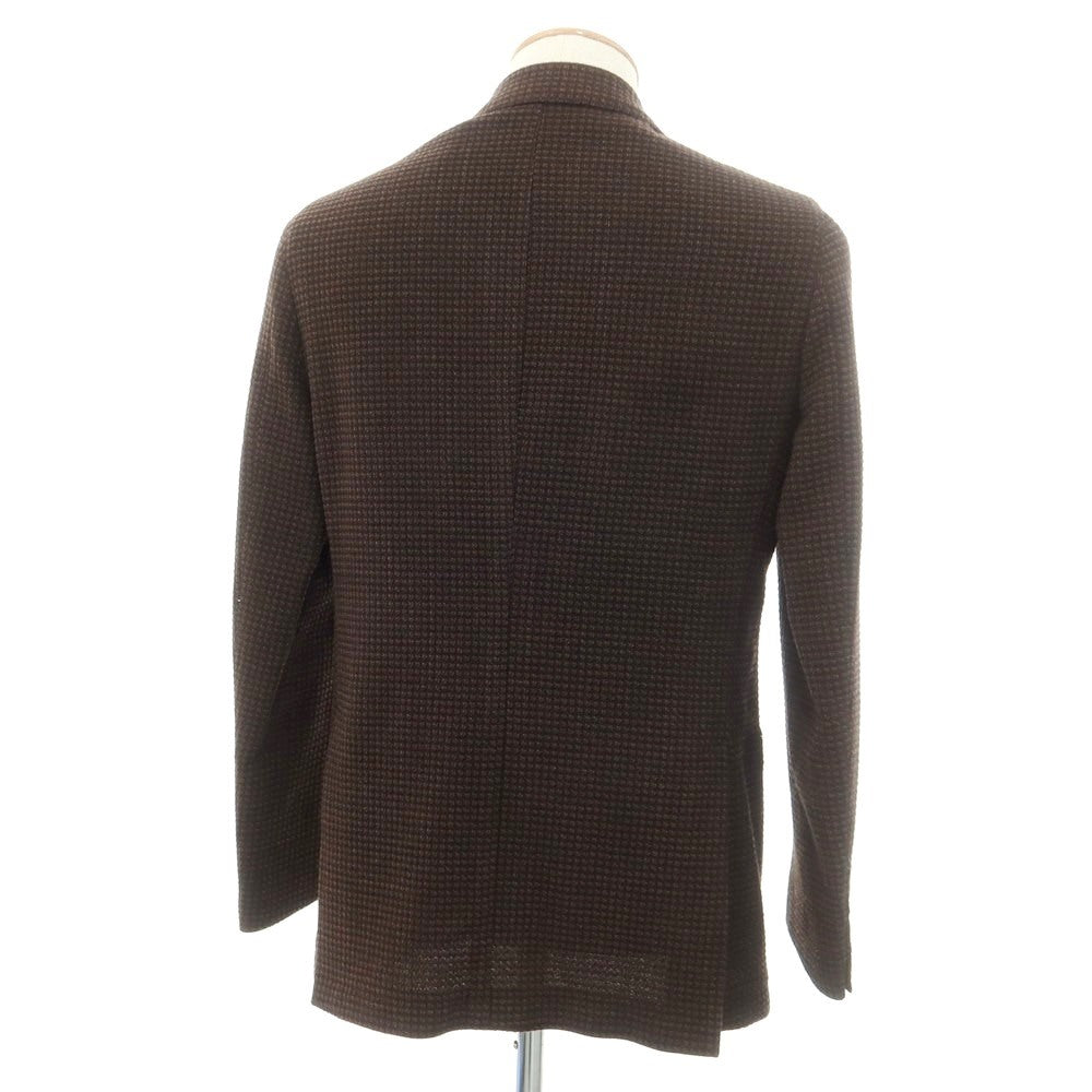 【新品】サルトリア ラトーレ SARTORIA LATORRE ウールジャージー テーラードジャケット ブラウンxブラック【サイズ44】【 状態ランクN 】【 メンズ 】[EPD]