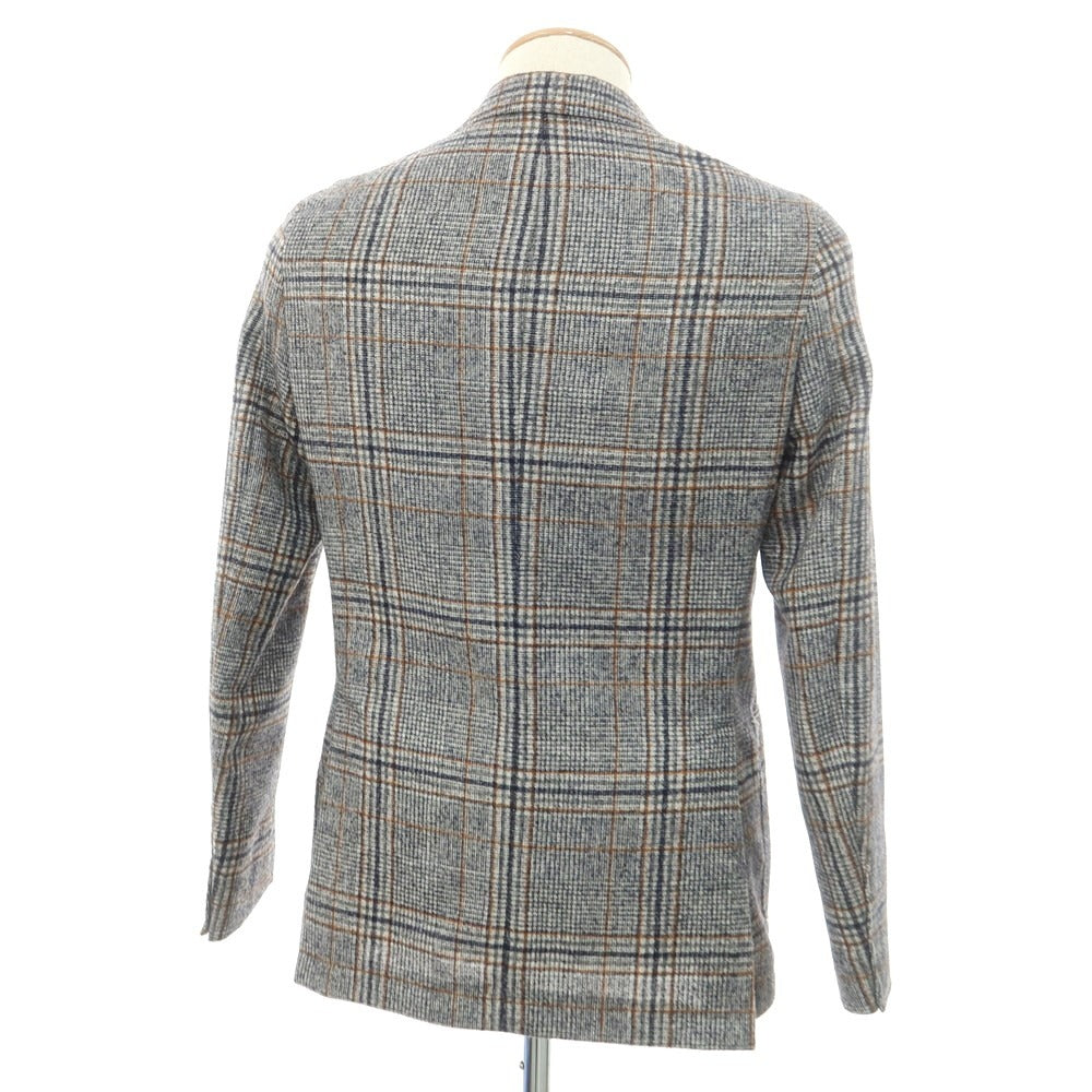 【新品】サルトリア ラトーレ SARTORIA LATORRE ウールアルパカ チェック テーラードジャケット ネイビーxホワイト【 44 】【 状態ランクN 】【 メンズ 】[EPD]