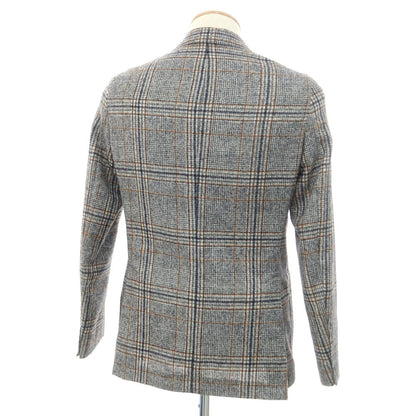 [New] SARTORIA LATORRE wool alpaca check tailored jacket, navy x white [44] [Condition rank N] [Men&