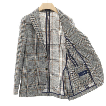[New] SARTORIA LATORRE wool alpaca check tailored jacket, navy x white [44] [Condition rank N] [Men&