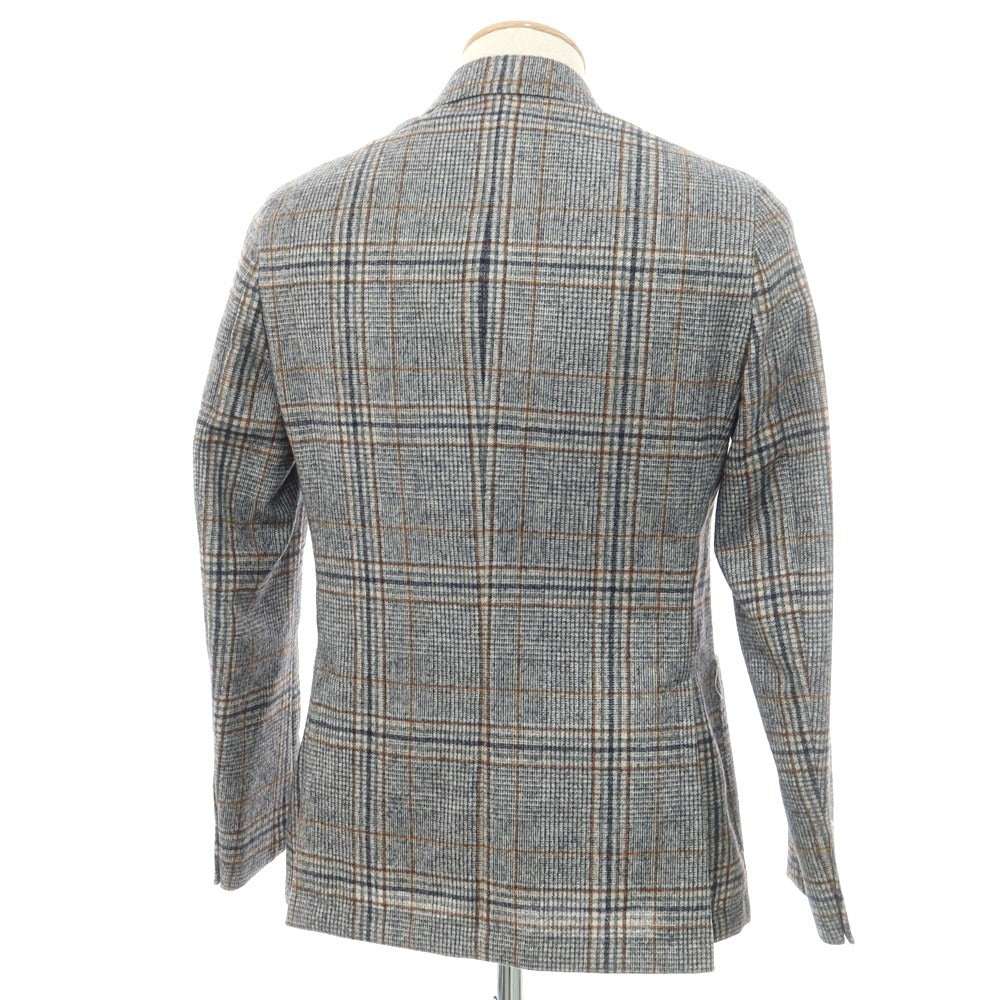 【新品】サルトリア ラトーレ SARTORIA LATORRE ウールアルパカ チェック テーラードジャケット ネイビーxホワイト【サイズ44】【 状態ランクN 】【 メンズ 】[EPD]