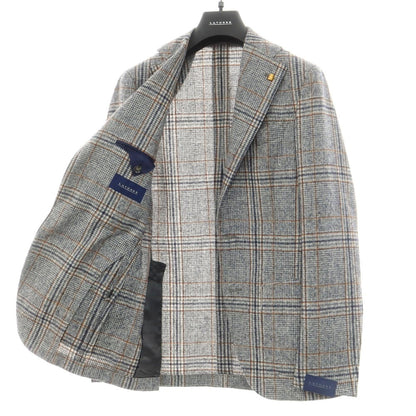 [New] SARTORIA LATORRE wool alpaca check tailored jacket, navy x white [44] [Condition rank N] [Men&