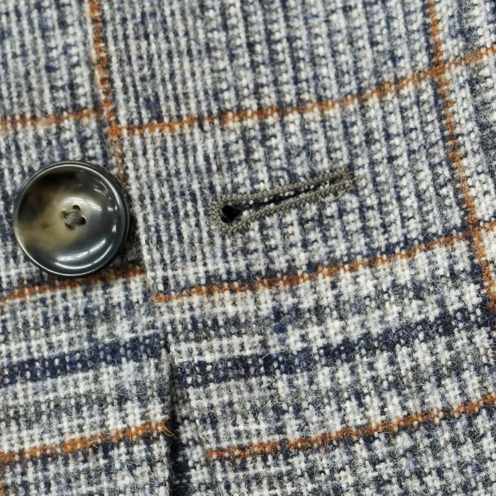 【新品】サルトリア ラトーレ SARTORIA LATORRE ウールアルパカ チェック テーラードジャケット ネイビーxホワイト【サイズ44】【 状態ランクN 】【 メンズ 】[EPD]