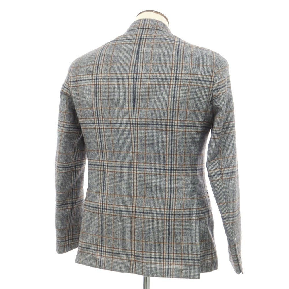 [New] SARTORIA LATORRE wool alpaca check tailored jacket, navy x white [48] [Condition rank N] [Men&