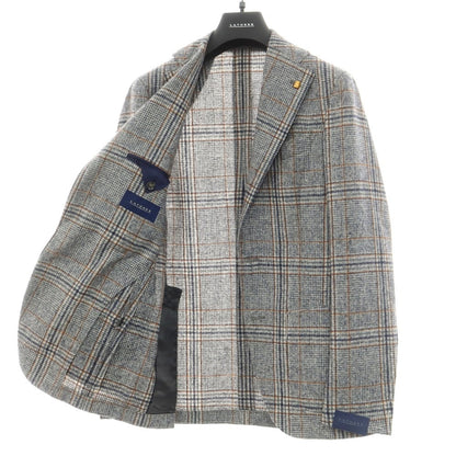 【SALE10％OFF/返品不可】【新品】サルトリア ラトーレ SARTORIA LATORRE ウールアルパカ チェック テーラードジャケット ネイビーxホワイト【 48 】【 状態ランクN 】【 メンズ 】