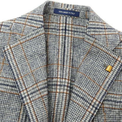 【SALE10％OFF/返品不可】【新品】サルトリア ラトーレ SARTORIA LATORRE ウールアルパカ チェック テーラードジャケット ネイビーxホワイト【 48 】【 状態ランクN 】【 メンズ 】