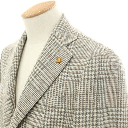 [New] SARTORIA LATORRE Wool Check Tailored Jacket Off-white x Gray x Brown [46] [Condition Rank N] [Men&