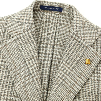[New] SARTORIA LATORRE Wool Check Tailored Jacket Off-white x Gray x Brown [46] [Condition Rank N] [Men&