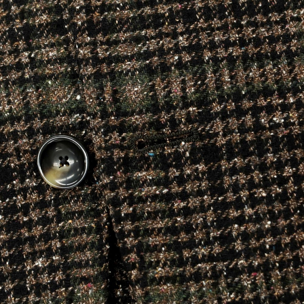 【新品】サルトリア ラトーレ SARTORIA LATORRE ウールシルク チェック テーラードジャケット ブラウンxブラック×グリーン【 44 】【 状態ランクN 】【 メンズ 】
