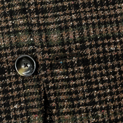 【新品】サルトリア ラトーレ SARTORIA LATORRE ウールシルク チェック テーラードジャケット ブラウンxブラック×グリーン【 44 】【 状態ランクN 】【 メンズ 】