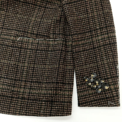 【新品】サルトリア ラトーレ SARTORIA LATORRE ウールシルク チェック テーラードジャケット ブラウンxブラック×グリーン【 44 】【 状態ランクN 】【 メンズ 】