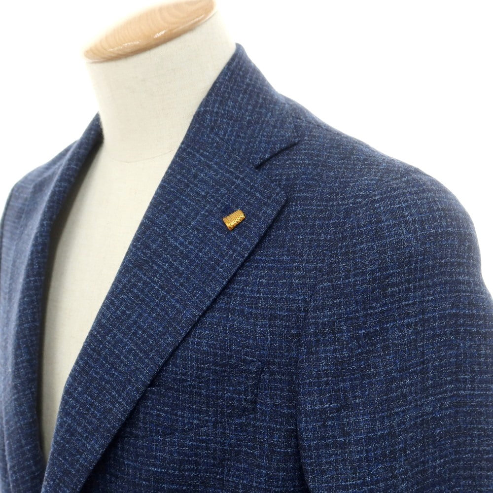 【新品】サルトリア ラトーレ SARTORIA LATORRE ウールコットン テーラードジャケット ネイビーxブルー【 44 】【 状態ランクN 】【 メンズ 】