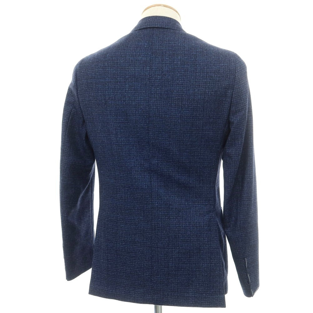 [New] SARTORIA LATORRE Wool Cotton Tailored Jacket Navy x Blue [44] [Condition Rank N] [Men&
