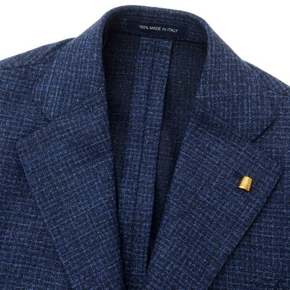 [New] SARTORIA LATORRE Wool Cotton Tailored Jacket Navy x Blue [44] [Condition Rank N] [Men&