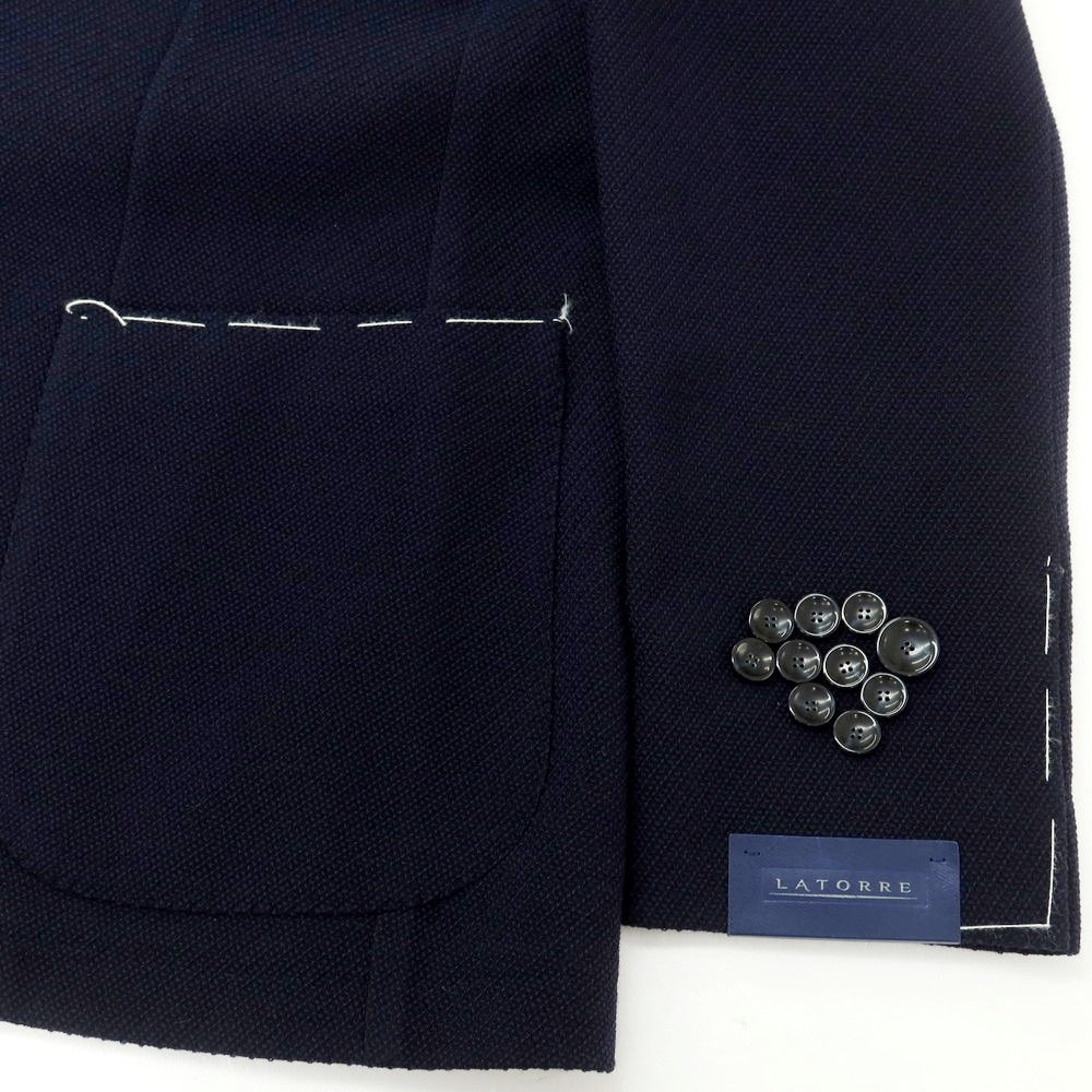 [New] SARTORIA LATORRE Stretch Wool Tailored Jacket Navy [50] [Condition Rank N] [Men&