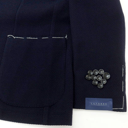 [New] SARTORIA LATORRE Stretch Wool Tailored Jacket Navy [50] [Condition Rank N] [Men&