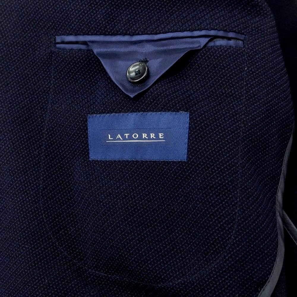 [New] SARTORIA LATORRE Stretch Wool Tailored Jacket Navy [50] [Condition Rank N] [Men&