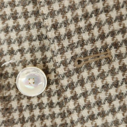 [New] SARTORIA LATORRE Wool Check Double Breasted Tailored Jacket Off-White x Gray x Brown [50] [Condition Rank N] [Men&
