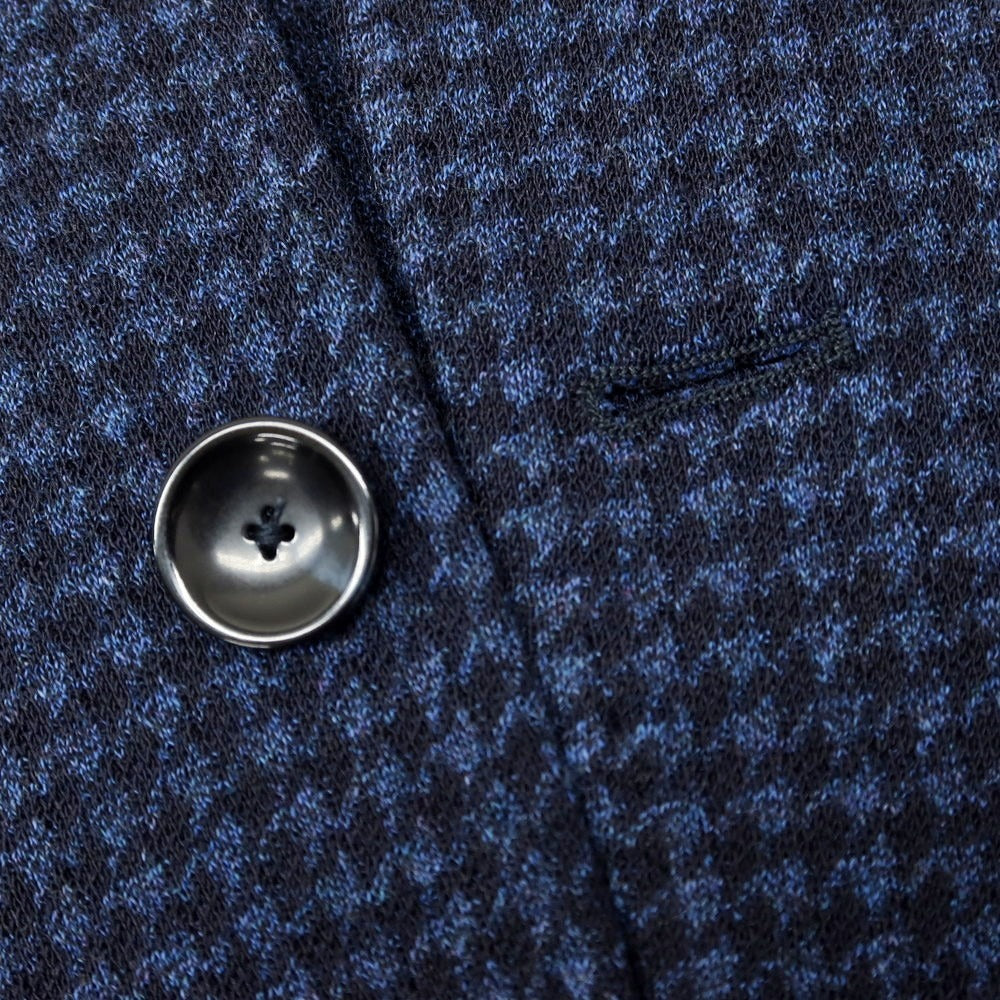[New] SARTORIA LATORRE Houndstooth Jersey Tailored Jacket Dark Blue x Black [50] [Condition Rank N] [Men&