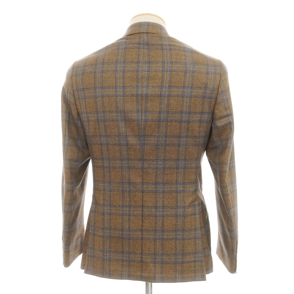 [New] SARTORIA LATORRE Wool Check Tailored Jacket Brown x Blue [44] [Condition Rank N] [Men&