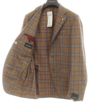[New] SARTORIA LATORRE Wool Check Tailored Jacket Brown x Blue [44] [Condition Rank N] [Men&